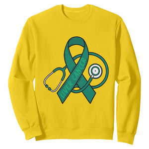 Liver Cancer Strong Nurse Warrior Sweatshirt Stethoscope Healthcare Support Gift TS12 Daisy Print Your Wear