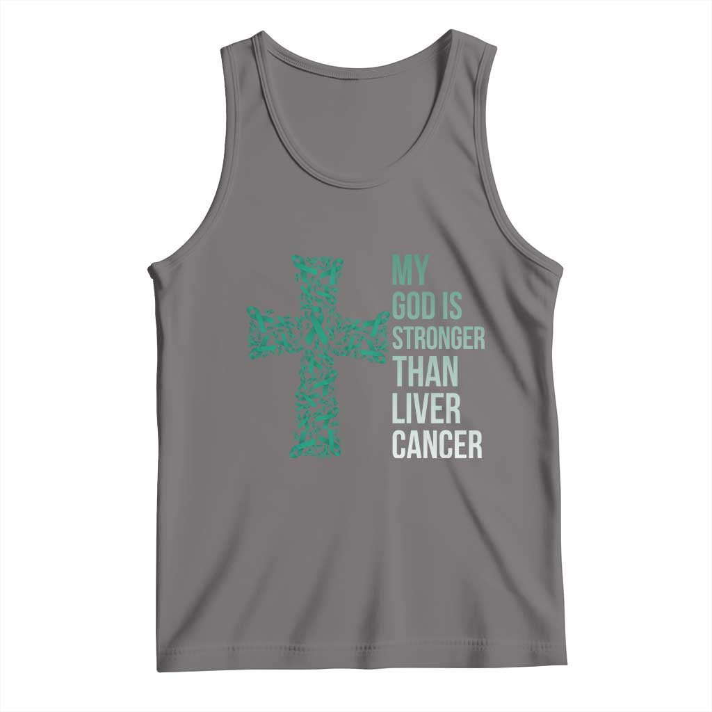 My God Is Stronger Than Liver Cancer Tank Top Faith Hope Support Gift TS12 Deep Heather Print Your Wear
