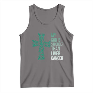 My God Is Stronger Than Liver Cancer Tank Top Faith Hope Support Gift TS12 Deep Heather Print Your Wear