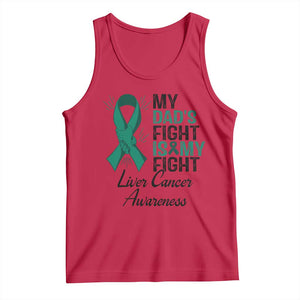 Liver Cancer Support Warrior Gift Tank Top My Dad Fight My Fight TS12 Red Print Your Wear