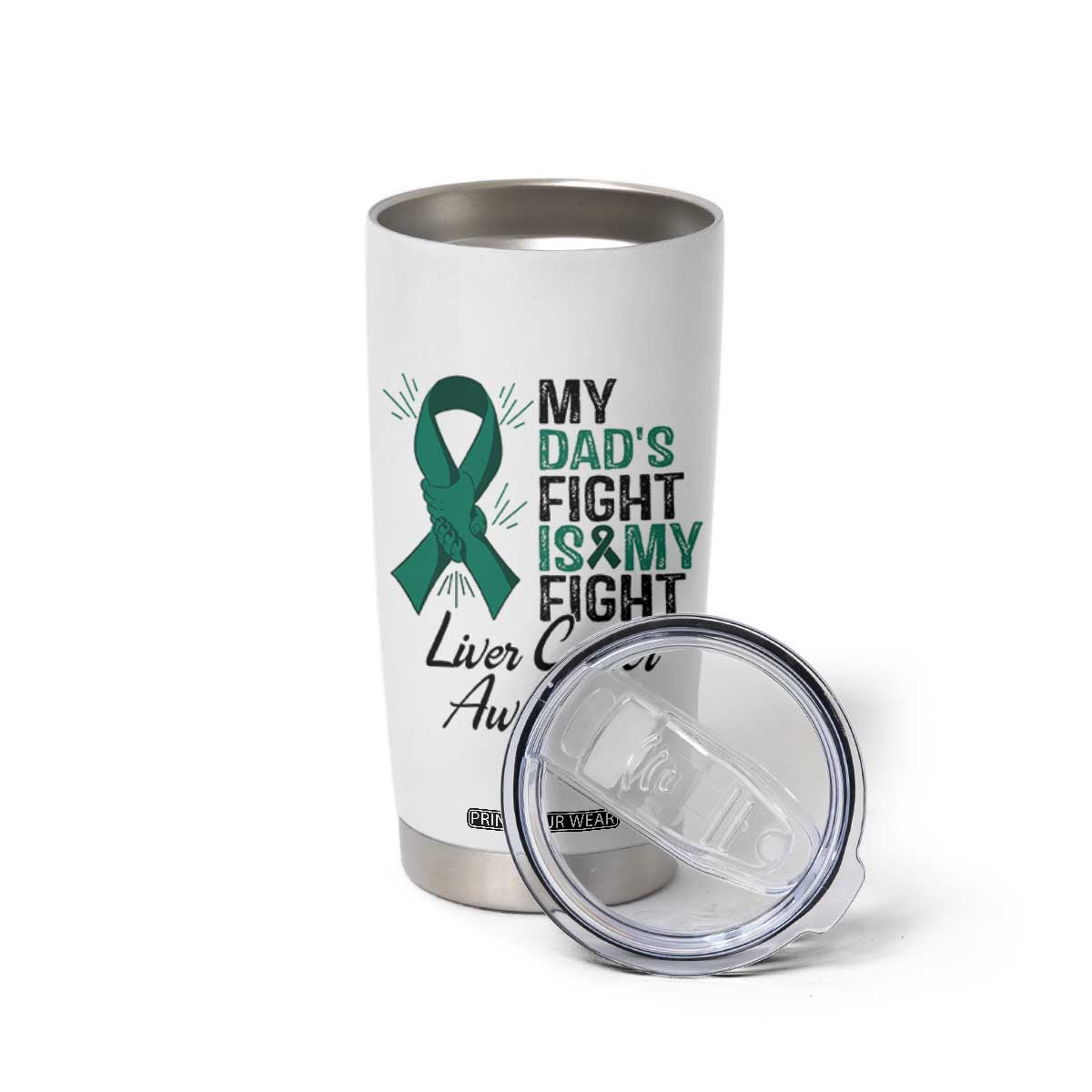 Liver Cancer Support Warrior Gift Tumbler Cup My Dad Fight My Fight TS12 Print Your Wear