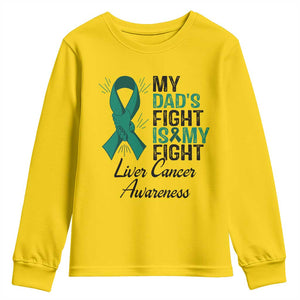 Liver Cancer Support Warrior Gift Youth Sweatshirt My Dad Fight My Fight TS12 Daisy Print Your Wear