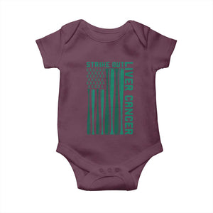 Strike Out Liver Cancer Baseball Baby Onesie American Flag Support Gift TS12 Maroon Print Your Wear
