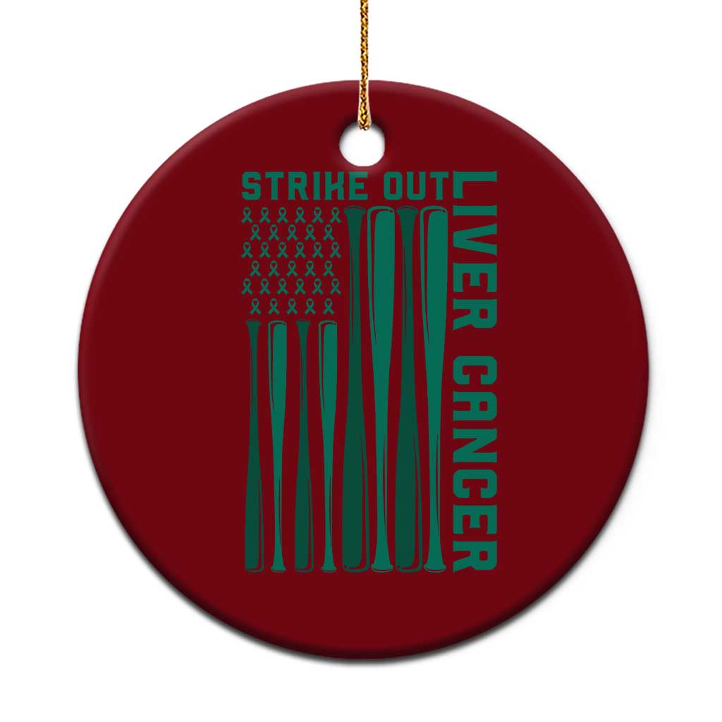 Strike Out Liver Cancer Baseball Ceramic Ornament American Flag Support Gift TS12 1pc Red Print Your Wear