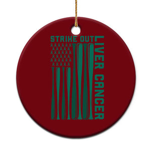 Strike Out Liver Cancer Baseball Ceramic Ornament American Flag Support Gift TS12 1pc Red Print Your Wear