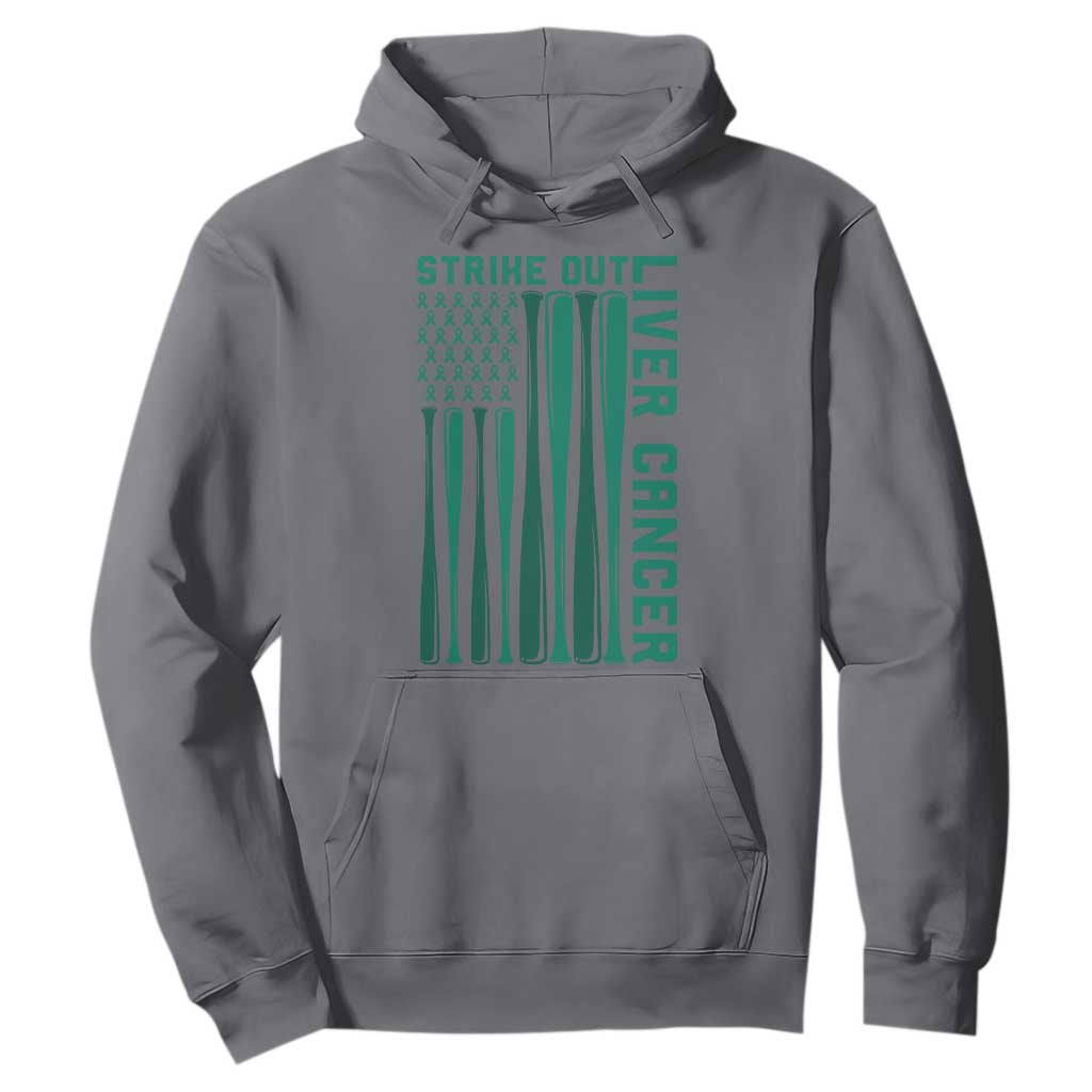 Strike Out Liver Cancer Baseball Hoodie American Flag Support Gift TS12 Charcoal Print Your Wear