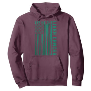 Strike Out Liver Cancer Baseball Hoodie American Flag Support Gift TS12 Maroon Print Your Wear