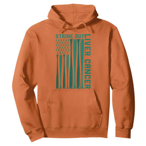 Strike Out Liver Cancer Baseball Hoodie American Flag Support Gift TS12 Orange Print Your Wear