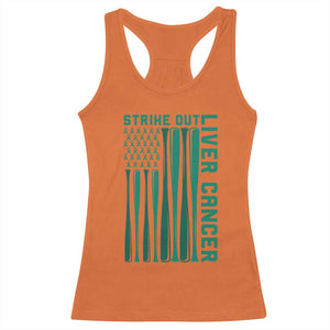 Strike Out Liver Cancer Baseball Racerback Tank Top American Flag Support Gift TS12 Orange Print Your Wear