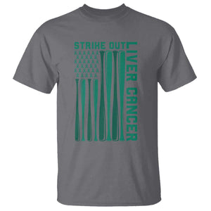 Strike Out Liver Cancer Baseball T Shirt American Flag Support Gift TS12 Charcoal Print Your Wear