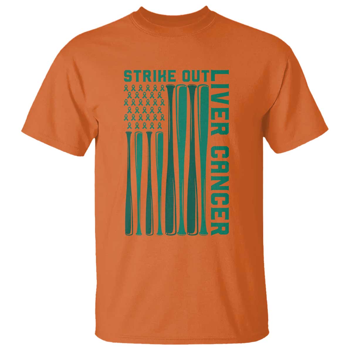 Strike Out Liver Cancer Baseball T Shirt American Flag Support Gift TS12 Orange Print Your Wear