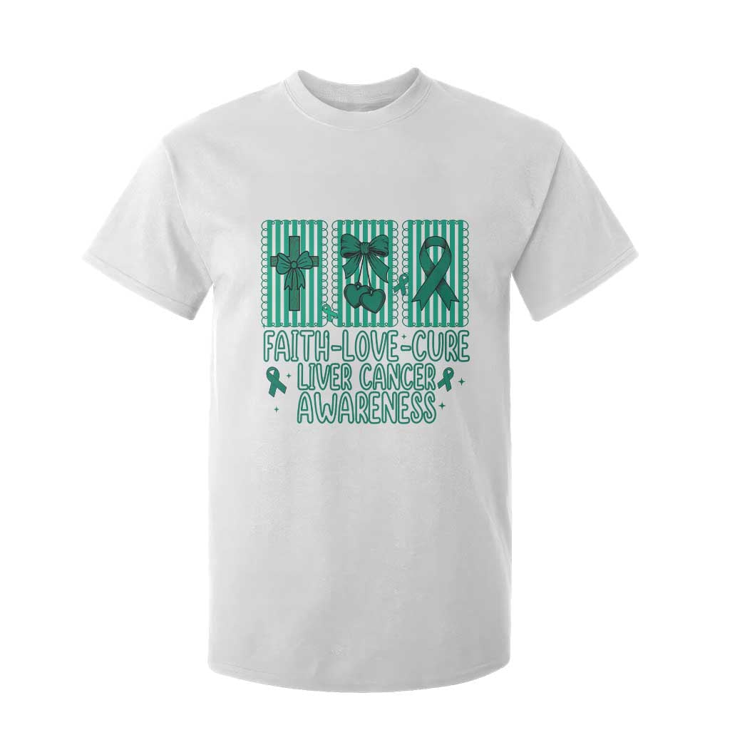 Faith Love And Cure Liver Cancer Awareness T Shirt For Kid Hope Survivor Support TS12 White Print Your Wear