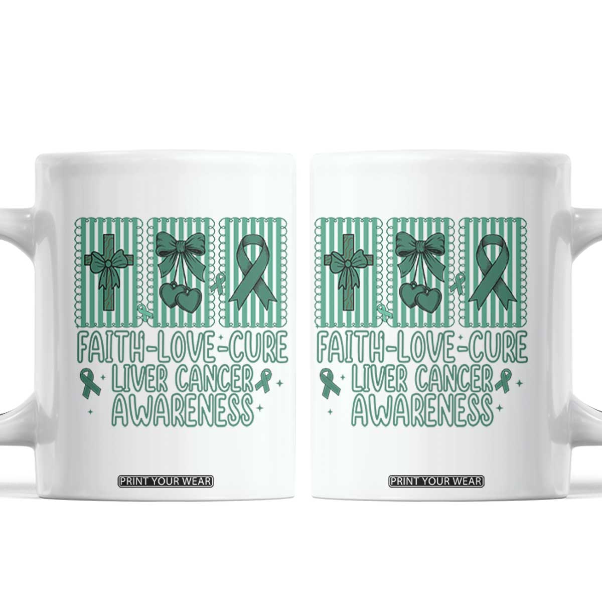 Faith Love And Cure Liver Cancer Awareness Coffee Mug Hope Survivor Support TS12 White Print Your Wear