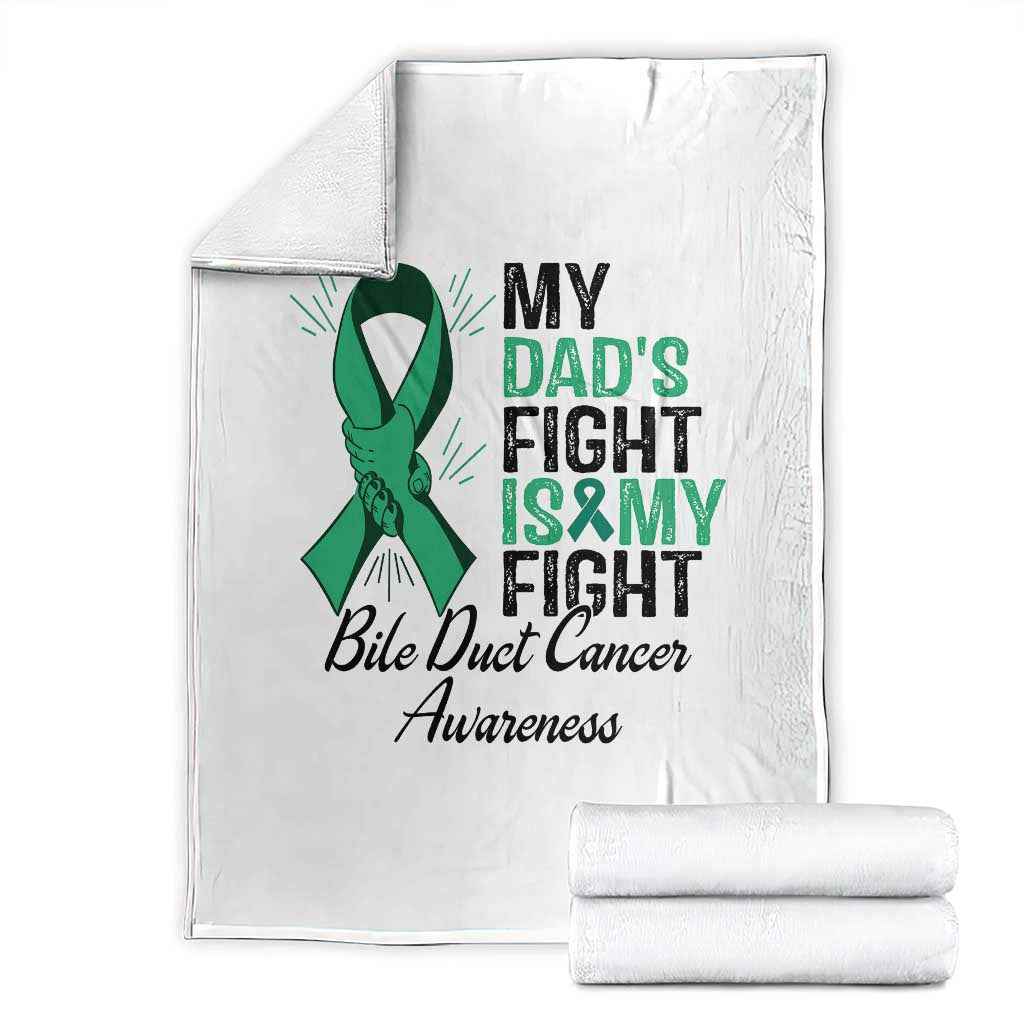 Cholangiocarcinoma Support Warrior Gift Throw Blanket My Dad Fight My Fight TS12 White Print Your Wear