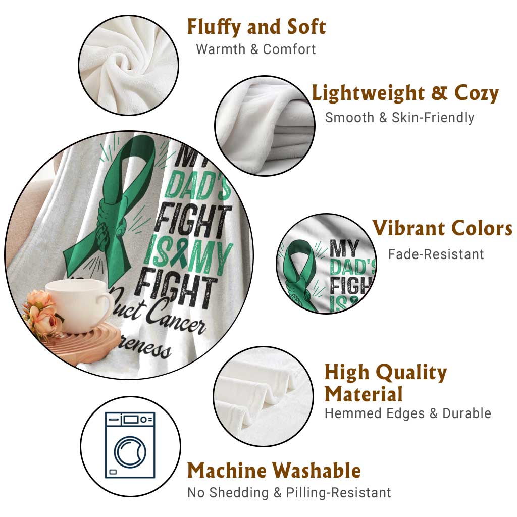 Cholangiocarcinoma Support Warrior Gift Throw Blanket My Dad Fight My Fight TS12 Print Your Wear
