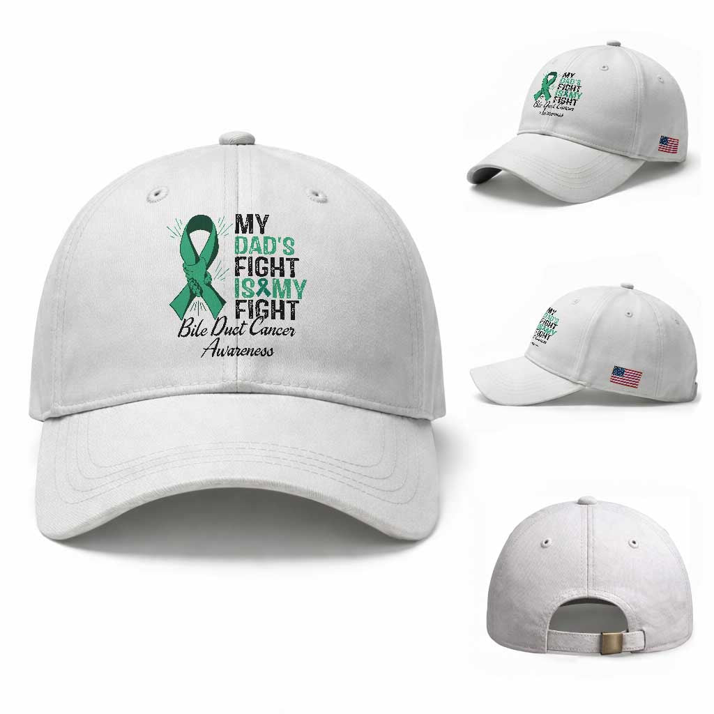 Cholangiocarcinoma Support Warrior Gift Baseball Cap My Dad Fight My Fight TS12 Baseball Cap Universal Fit White Print Your Wear