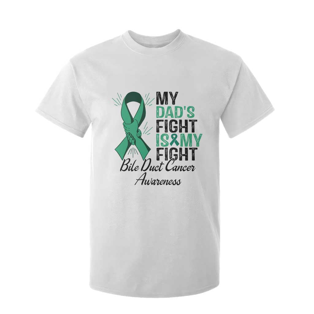 Cholangiocarcinoma Support Warrior Gift T Shirt For Kid My Dad Fight My Fight TS12 White Print Your Wear
