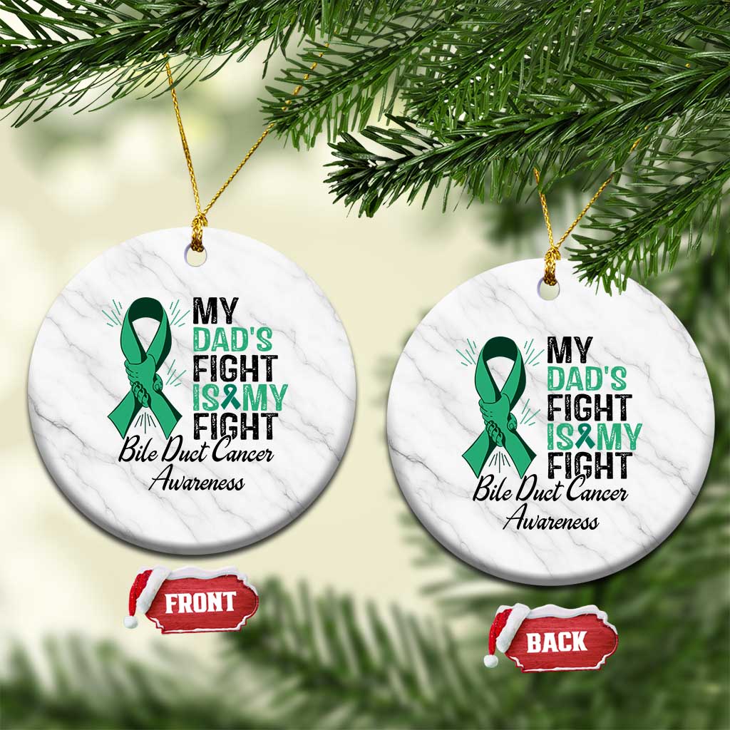 Cholangiocarcinoma Support Warrior Gift Ceramic Ornament My Dad Fight My Fight TS12 1pc White Marble Print Your Wear