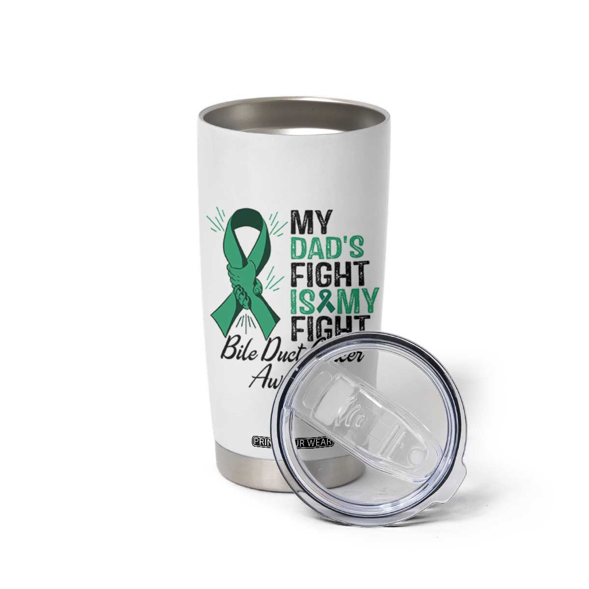 Cholangiocarcinoma Support Warrior Gift Tumbler Cup My Dad Fight My Fight TS12 Print Your Wear