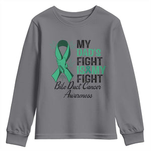 Cholangiocarcinoma Support Warrior Gift Youth Sweatshirt My Dad Fight My Fight TS12 Charcoal Print Your Wear