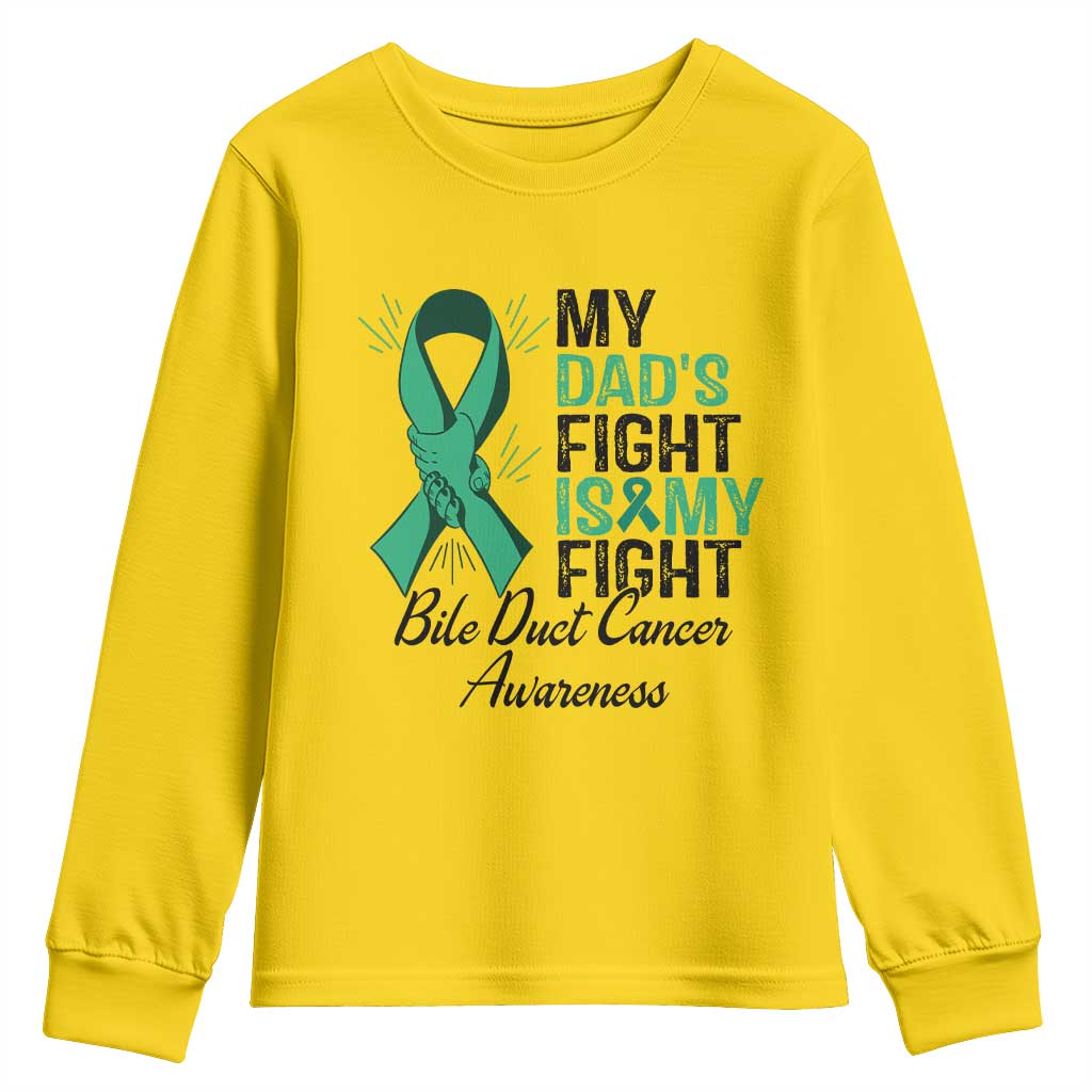 Cholangiocarcinoma Support Warrior Gift Youth Sweatshirt My Dad Fight My Fight TS12 Daisy Print Your Wear