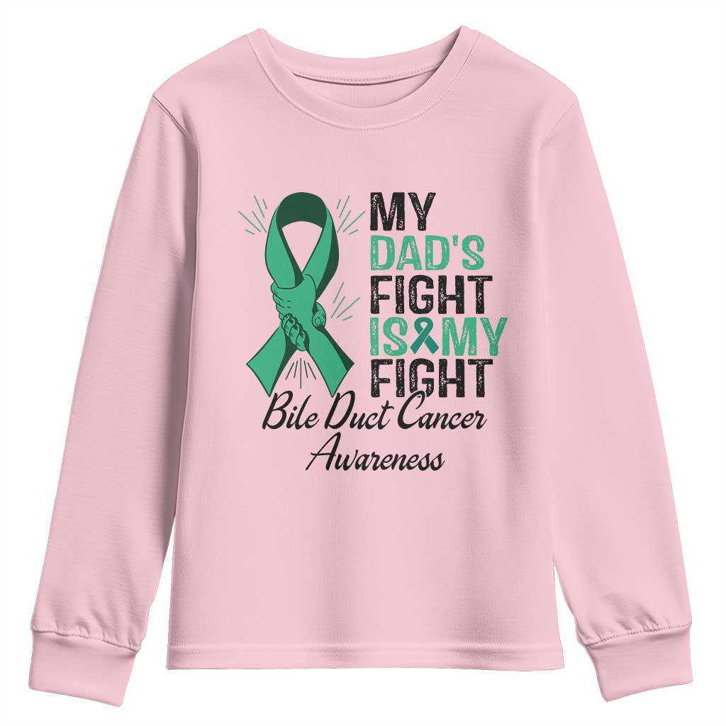 Cholangiocarcinoma Support Warrior Gift Youth Sweatshirt My Dad Fight My Fight TS12 Light Pink Print Your Wear