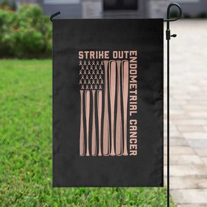 Strike Out Endometrial Cancer Baseball Garden Flag Peach Ribbon American Flag Support Gift TS12 Print Your Wear