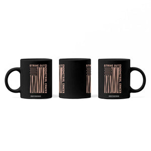 Strike Out Endometrial Cancer Baseball Coffee Mug Peach Ribbon American Flag Support Gift TS12 Print Your Wear