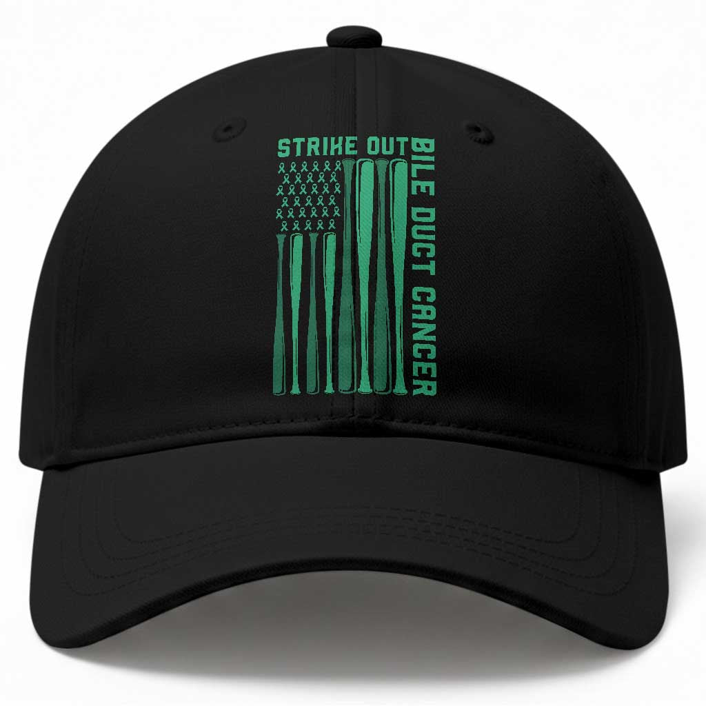 Strike Out Bile Duct Cancer Baseball Cap Baseball American Flag Hope Gift TS12 Print Your Wear
