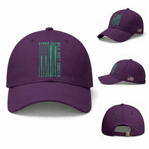 Strike Out Bile Duct Cancer Baseball Cap Baseball American Flag Hope Gift TS12 Baseball Cap Universal Fit Purple Print Your Wear