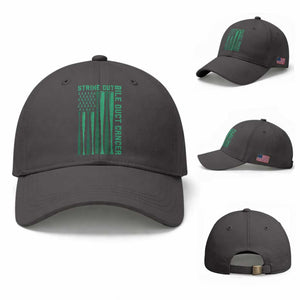 Strike Out Bile Duct Cancer Baseball Cap Baseball American Flag Hope Gift TS12 Baseball Cap Universal Fit Dark Gray Print Your Wear