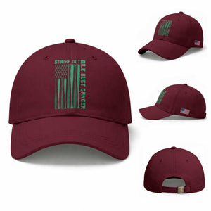 Strike Out Bile Duct Cancer Baseball Cap Baseball American Flag Hope Gift TS12 Baseball Cap Universal Fit Maroon Print Your Wear