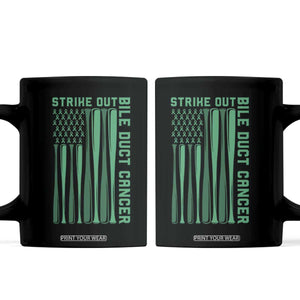 Strike Out Bile Duct Cancer Coffee Mug Baseball American Flag Hope Gift TS12 Black Print Your Wear
