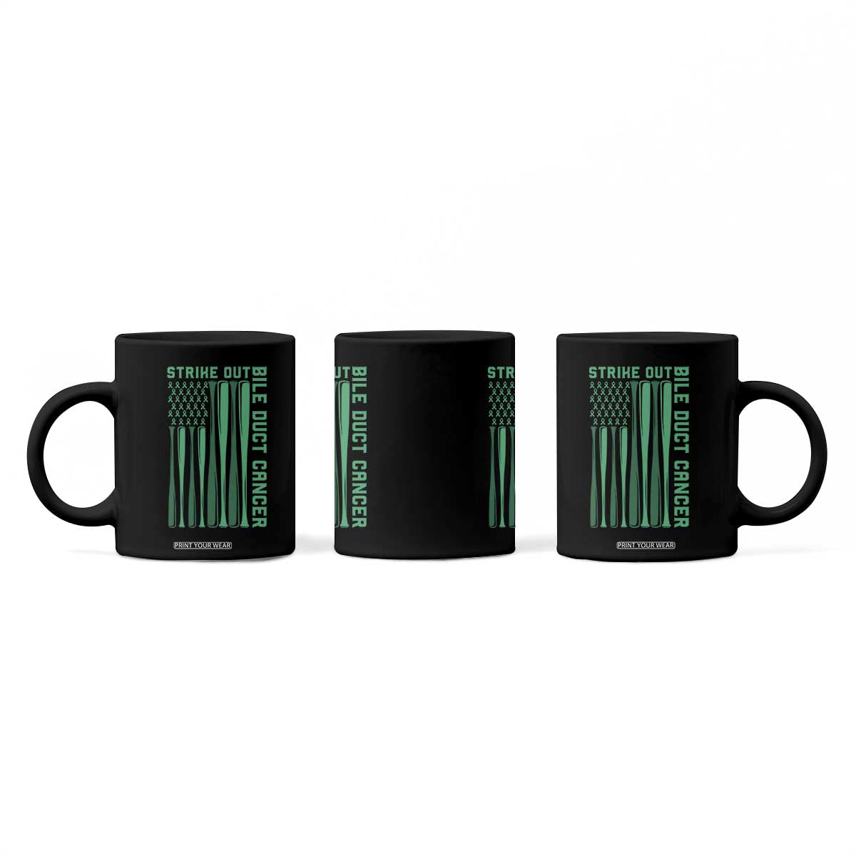 Strike Out Bile Duct Cancer Coffee Mug Baseball American Flag Hope Gift TS12 Print Your Wear