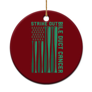Strike Out Bile Duct Cancer Ceramic Ornament Baseball American Flag Hope Gift TS12 1pc Red Print Your Wear