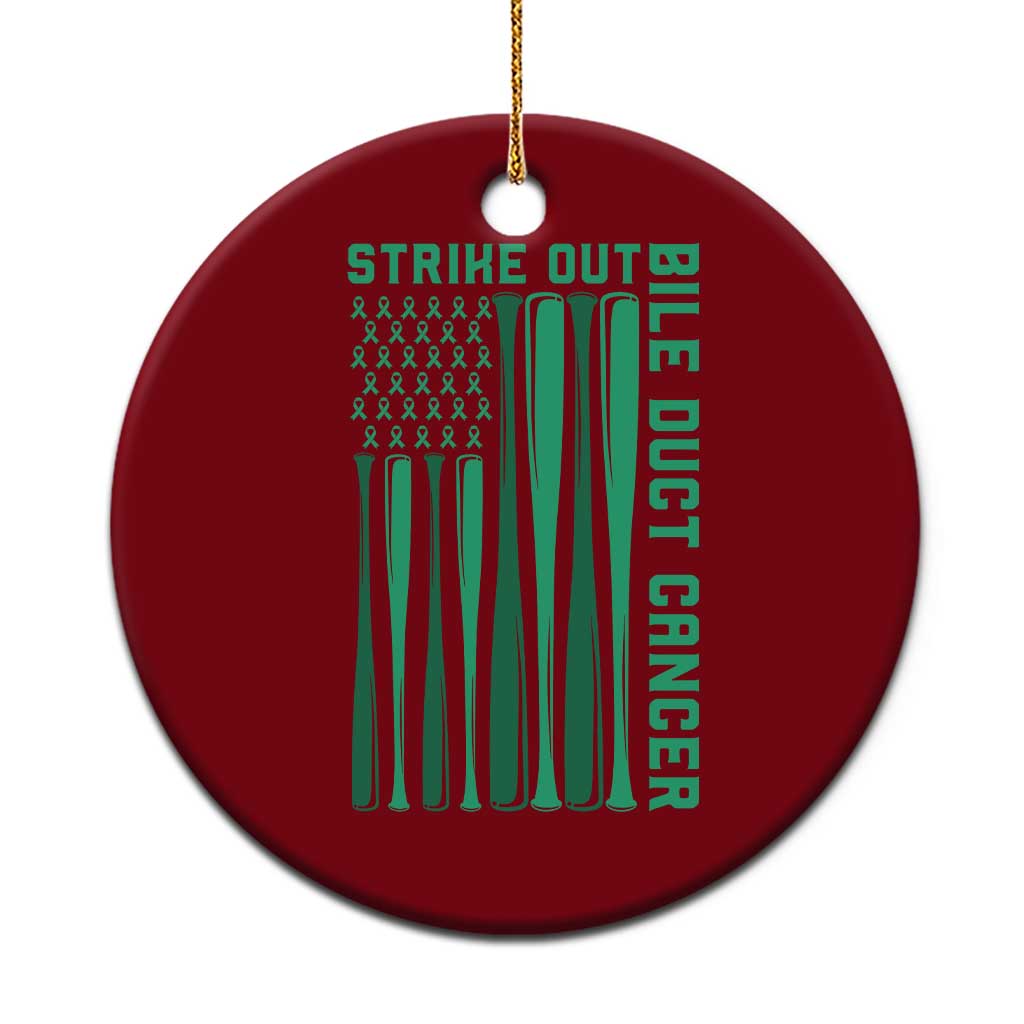 Strike Out Bile Duct Cancer Ceramic Ornament Baseball American Flag Hope Gift TS12 1pc Red Print Your Wear