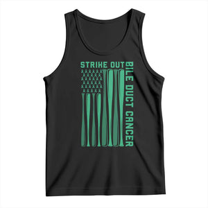 Strike Out Bile Duct Cancer Tank Top Baseball American Flag Hope Gift TS12 Black Print Your Wear