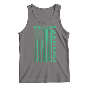 Strike Out Bile Duct Cancer Tank Top Baseball American Flag Hope Gift TS12 Deep Heather Print Your Wear