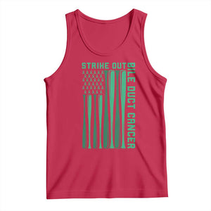 Strike Out Bile Duct Cancer Tank Top Baseball American Flag Hope Gift TS12 Red Print Your Wear
