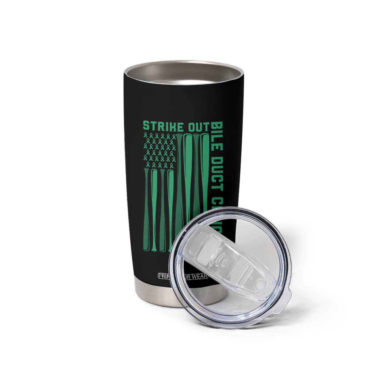 Strike Out Bile Duct Cancer Tumbler Cup Baseball American Flag Hope Gift TS12 Print Your Wear