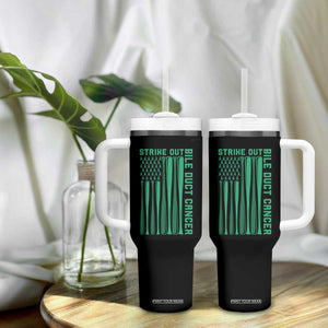 Strike Out Bile Duct Cancer Tumbler With Handle Baseball American Flag Hope Gift TS12 Print Your Wear