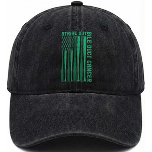 Strike Out Bile Duct Cancer Washed Cotton Baseball Cap Baseball American Flag Hope Gift TS12 Print Your Wear