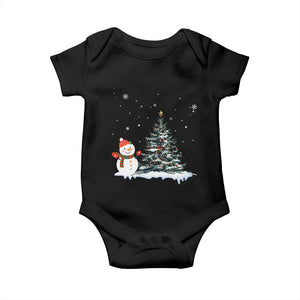 Christmas Snowman Baby Onesie Funny Snowmen With Christmas Tree TS12 Black Print Your Wear