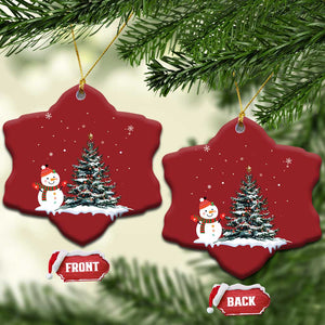Xmas Snowman Christmas Ornament Funny Snowmen With Christmas Tree TS12 Snow Flake Red Print Your Wear