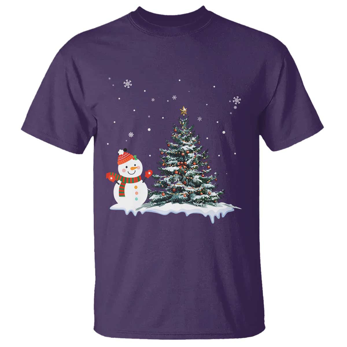 Christmas Snowman T Shirt Funny Snowmen With Christmas Tree TS12 Purple Print Your Wear