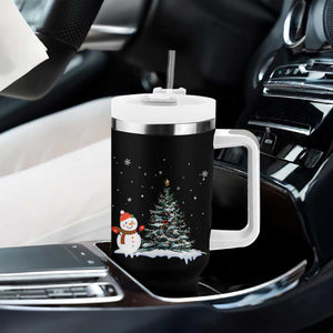 Christmas Snowman Tumbler With Handle Funny Snowmen With Christmas Tree TS12 Print Your Wear