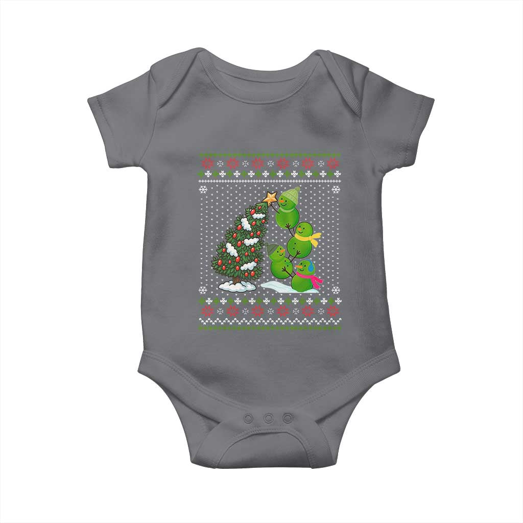 Christmas Snowman Squad Baby Onesie Funny Holiday Snowmen With Xmas Tree TS12 Charcoal Print Your Wear