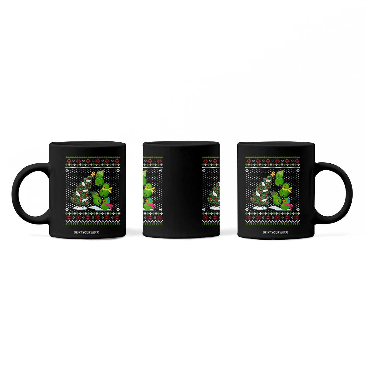 Christmas Snowman Squad Coffee Mug Funny Holiday Snowmen With Xmas Tree TS12 Print Your Wear