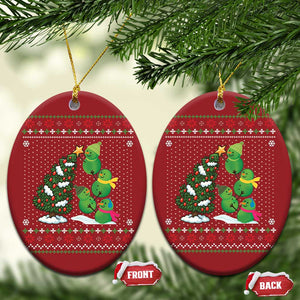 Xmas Snowman Squad Christmas Ornament Funny Holiday Snowmen With Xmas Tree TS12 Oval Red Print Your Wear