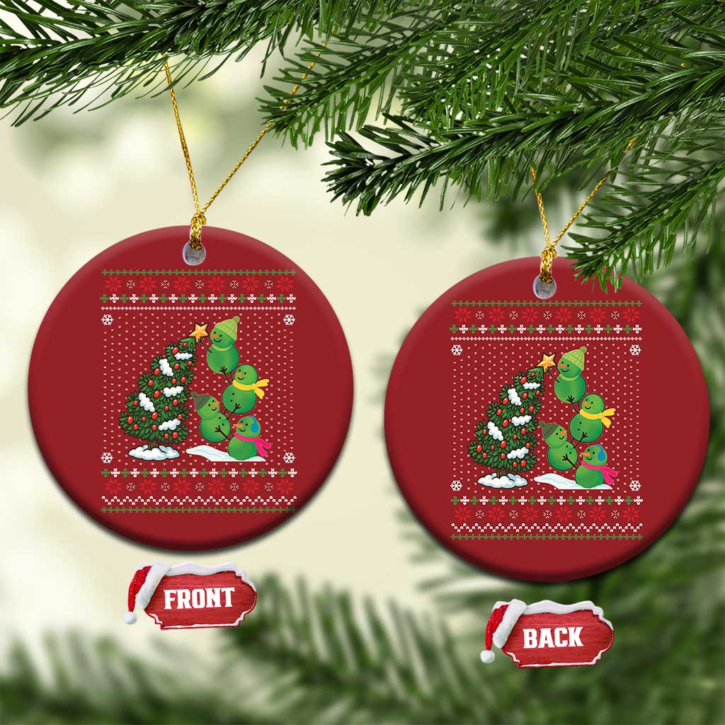 Xmas Snowman Squad Christmas Ornament Funny Holiday Snowmen With Xmas Tree TS12 Circle Red Print Your Wear